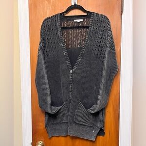 American Eagle Outfitters. Gray long button front cardigan.M. B9